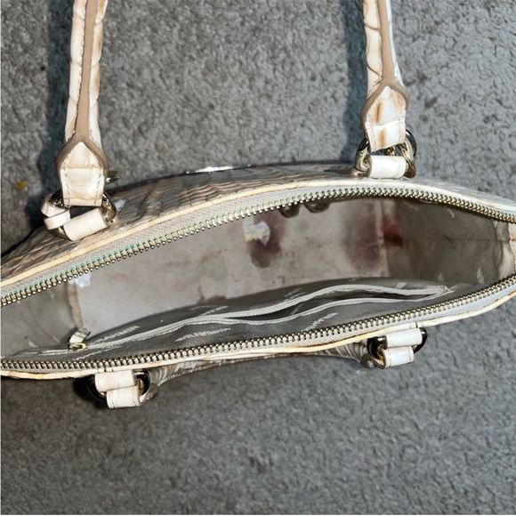 Brahmin Beige and MahoganyDuxberry  Croc-Embossed Satchel - Picture 4 of 8